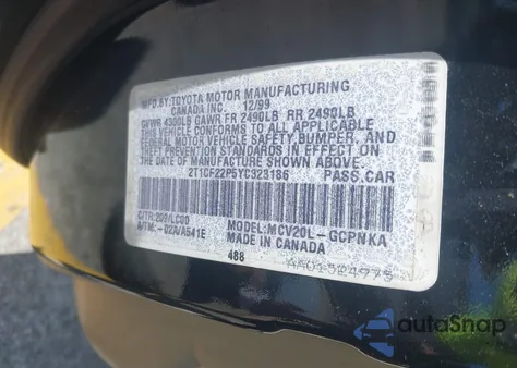 2000 Toyota Camry Solara Se V6/Sle V6 z USA, uszkodzony, nr VIN 2T1CF22P5YC323186